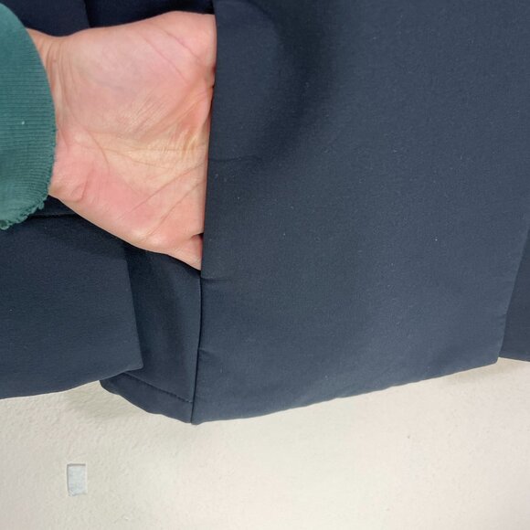 ADAY Blazer Strategy Large Collarless in Black One Snap Button V-Neck - Picture 5 of 10